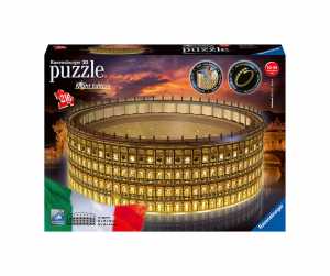 Ravensburger 11148 Colosseo Night Edition 3D Puzzle, 216 Pezzi Multicolore, Età Raccomandata 10+, Dimensioni Finali 32 X 26 X 10 Cm