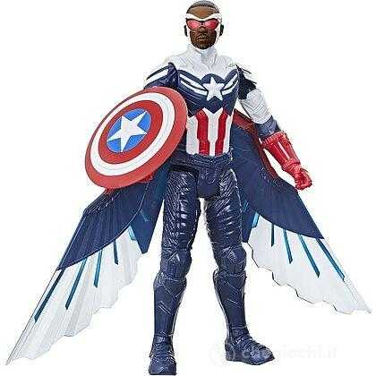 Hasbro Avengers Titan Hero Capitan America, Action Figure Di Captain America Da 30 Cm, Include Ali, Per Bambini Dai 4 Anni In Su