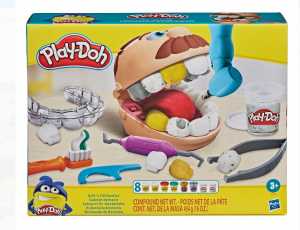 Hasbro Play-Doh Dottor Trapanino, Giocattolo Per Bambini Dai 3 Anni In Su, Con 8 Barattoli Di Composto Modellabile, Colori Assortiti Atossici
