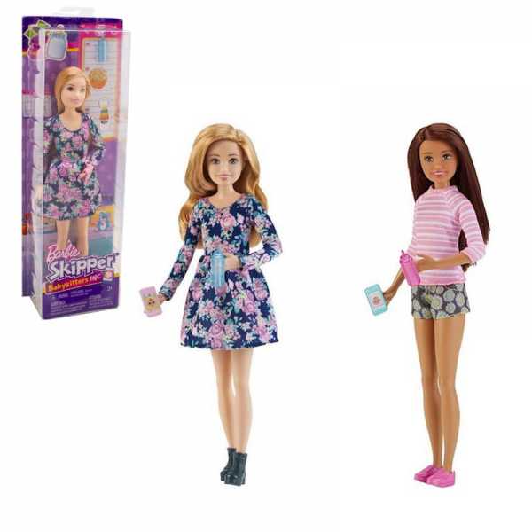 Barbie- Bambola Skipper Asiatica Babysitter Con Cellulare E Biberon, FXG93