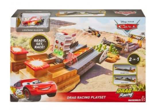 Disney Cars Drag Racing Playset, Include Macchinina Saetta McQueen, Giocattolo Per Bambini 4+ Anni, GFM09